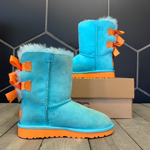 New W Box Kids Ugg Bailey Bow Teal 